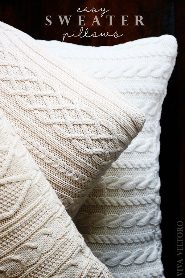 18 DIY Clothes Sweater pillow covers ideas