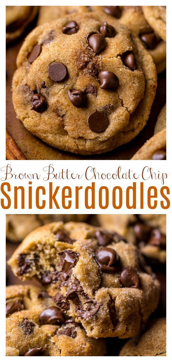 Brown Butter Chocolate Chip Snickerdoodles - Baker by Nature -   19 best holiday Cookies ideas