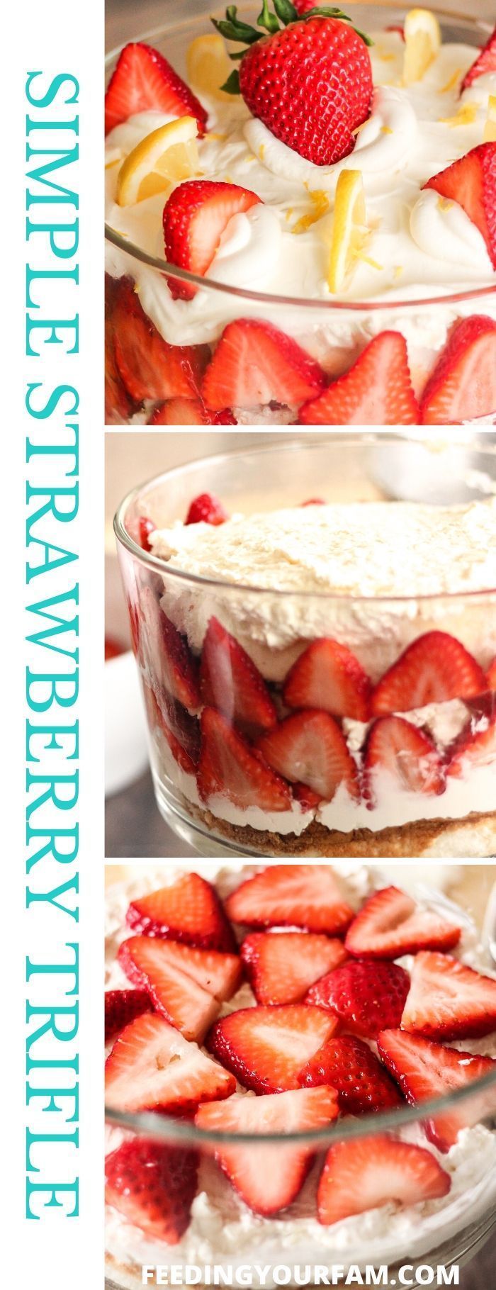 Simple Strawberry Trifle Recipe - Feeding Your Fam -   19 desserts Strawberry trifle ideas