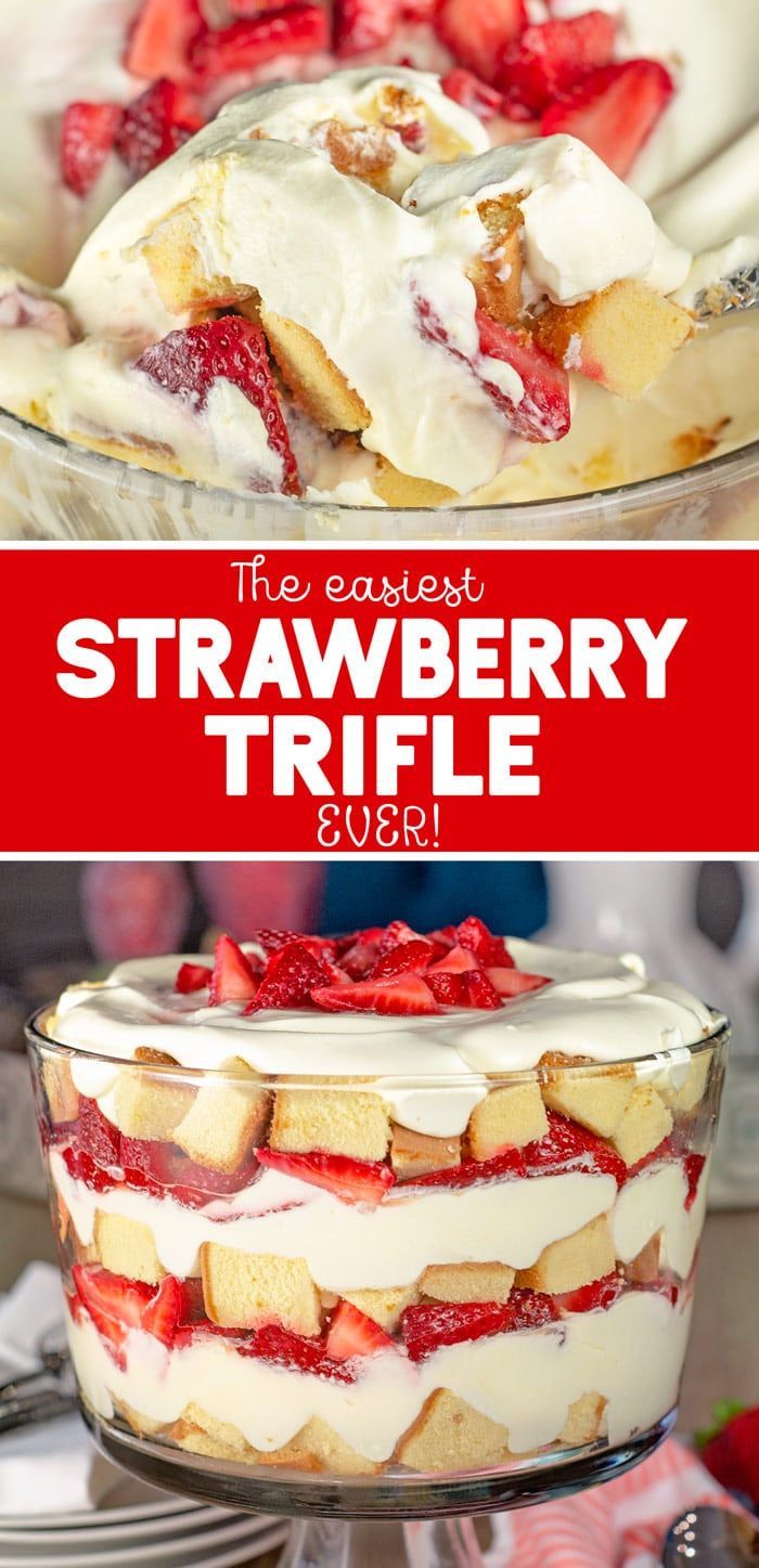 Easy Strawberry Trifle with Pound Cake -   19 desserts Strawberry trifle ideas