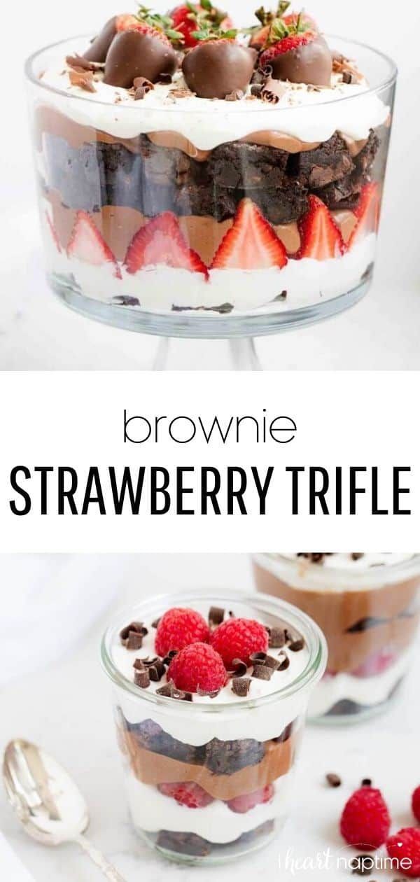 Brownie Strawberry Trifle - I Heart Naptime -   19 desserts Strawberry trifle ideas