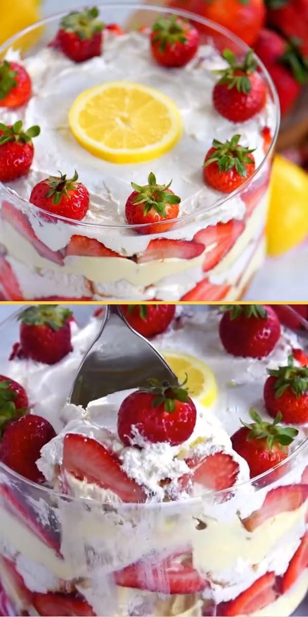 Lemon Strawberry Trifle -   19 desserts Strawberry trifle ideas