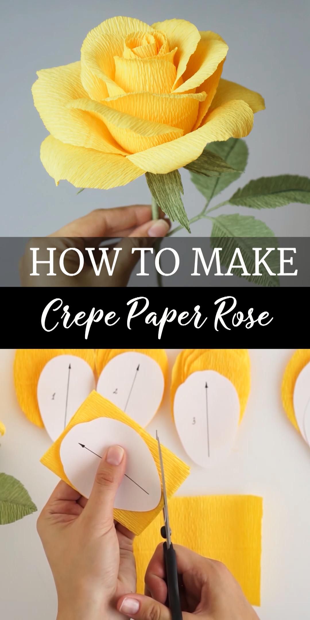 Crepe Paper Roses Tutorial & Templates, How to make DIY Crepe Paper Rose, Crepe Paper Flowers DIY -   19 diy Paper print ideas