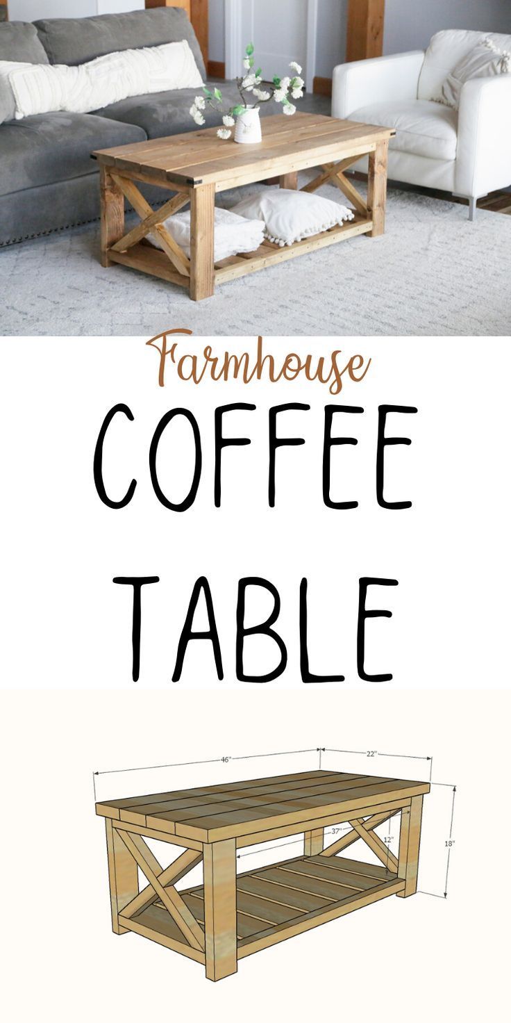 Farmhouse Coffee Table [Beginner/Under $40] | Ana White -   19 diy projects Awesome coffee tables ideas