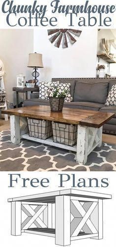 Chunky Farmhouse Coffee Table -   19 diy projects Awesome coffee tables ideas