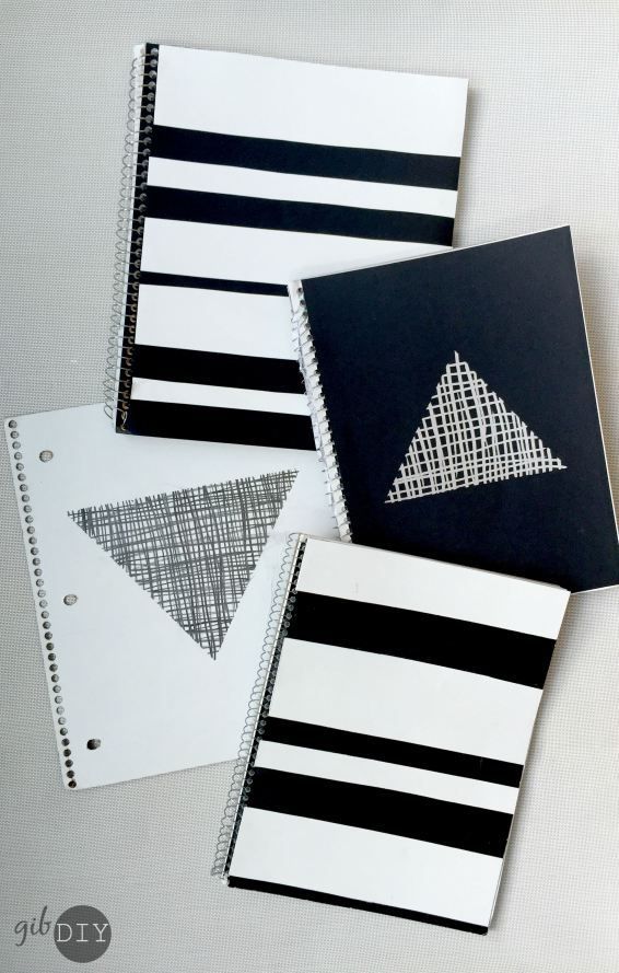 DIY Notebooks -   19 diy School Supplies black and white ideas