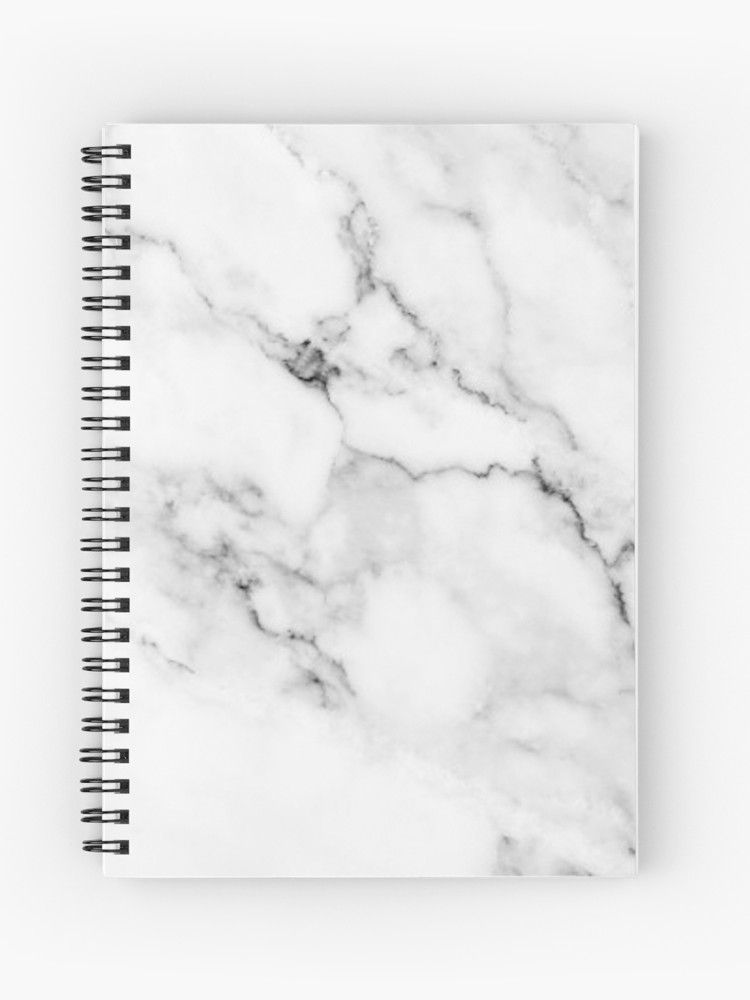 'White marble' Spiral Notebook by alinkismaiks -   19 diy School Supplies black and white ideas