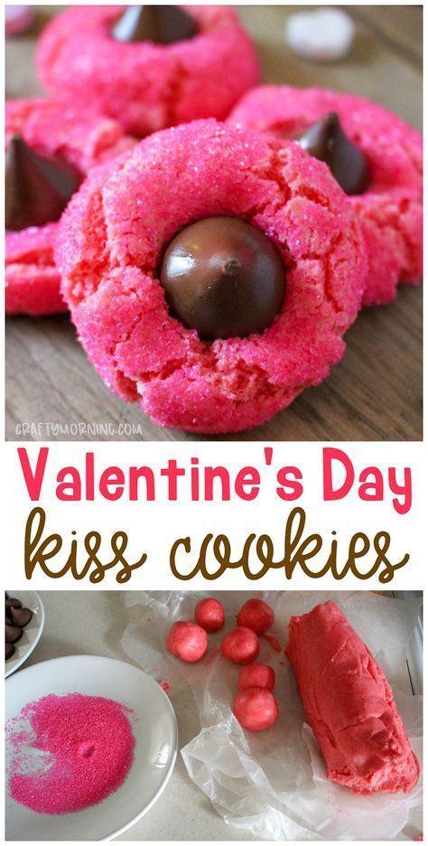 Pink Kiss Cookies - Crafty Morning -   19 valentine desserts For Kids ideas