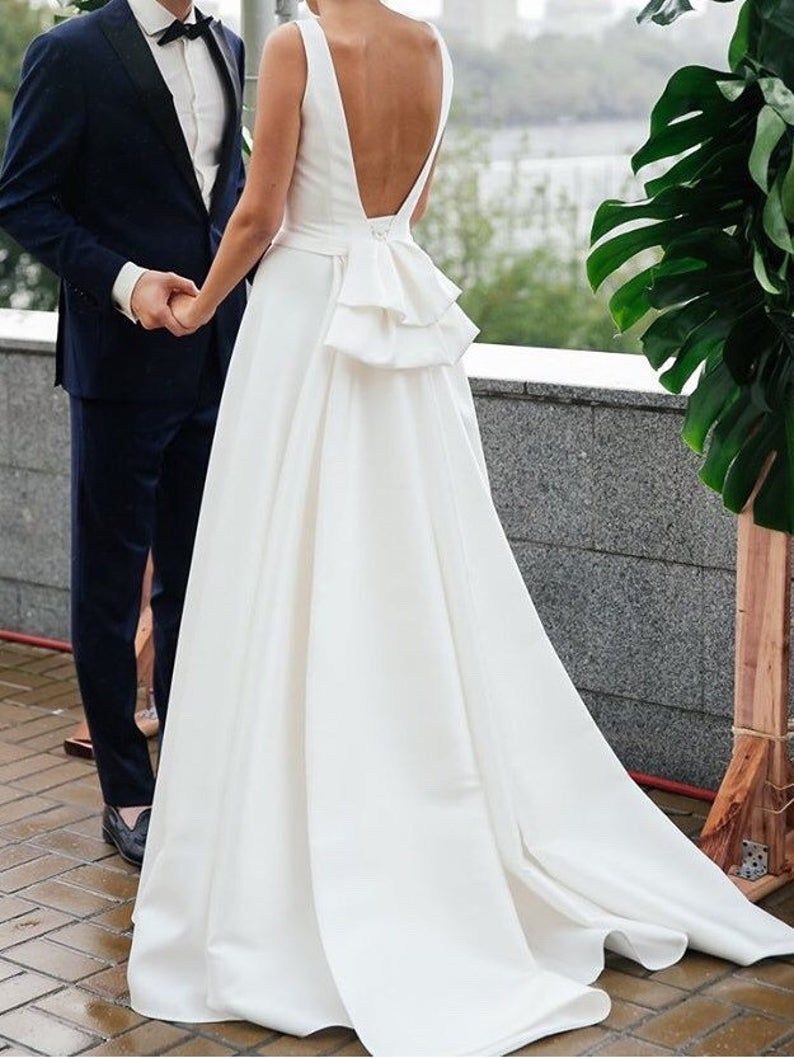 modern wedding gown modern wedding dress simple stylish elegant wedding long train wedding dress min -   19 wedding Dresses 2018 ideas