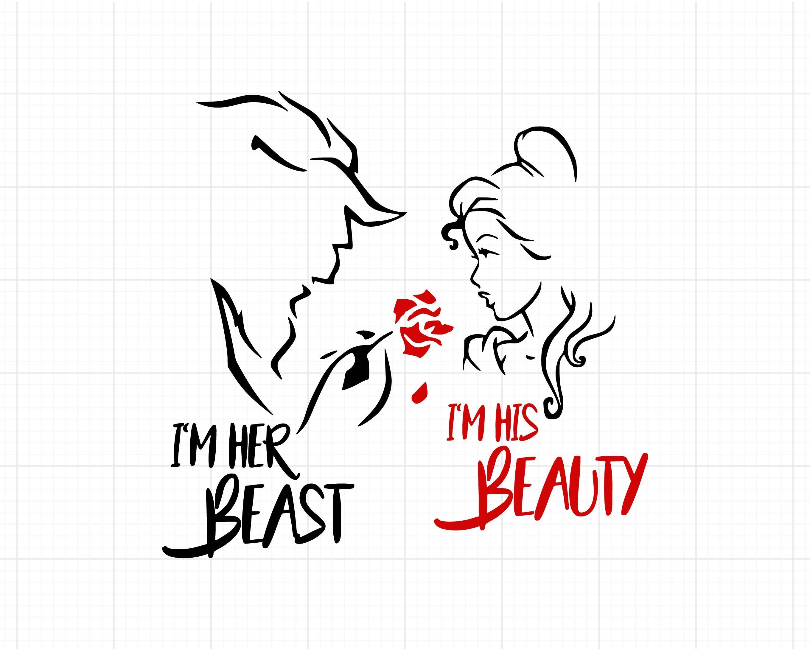 Product, Disney's Beauty and the beast svg, I'm his beauty I'm her beast svg, belle svg, cut files for cricut and silhouette, dxf, png - Digi file -   23 beauty And The Beast svg ideas