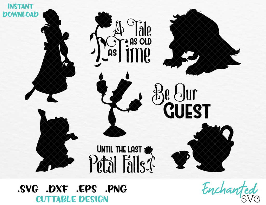 Beauty and the Beast Inspired Bundle SVG, ESP, DXF, PNG Formats -   23 beauty And The Beast svg ideas