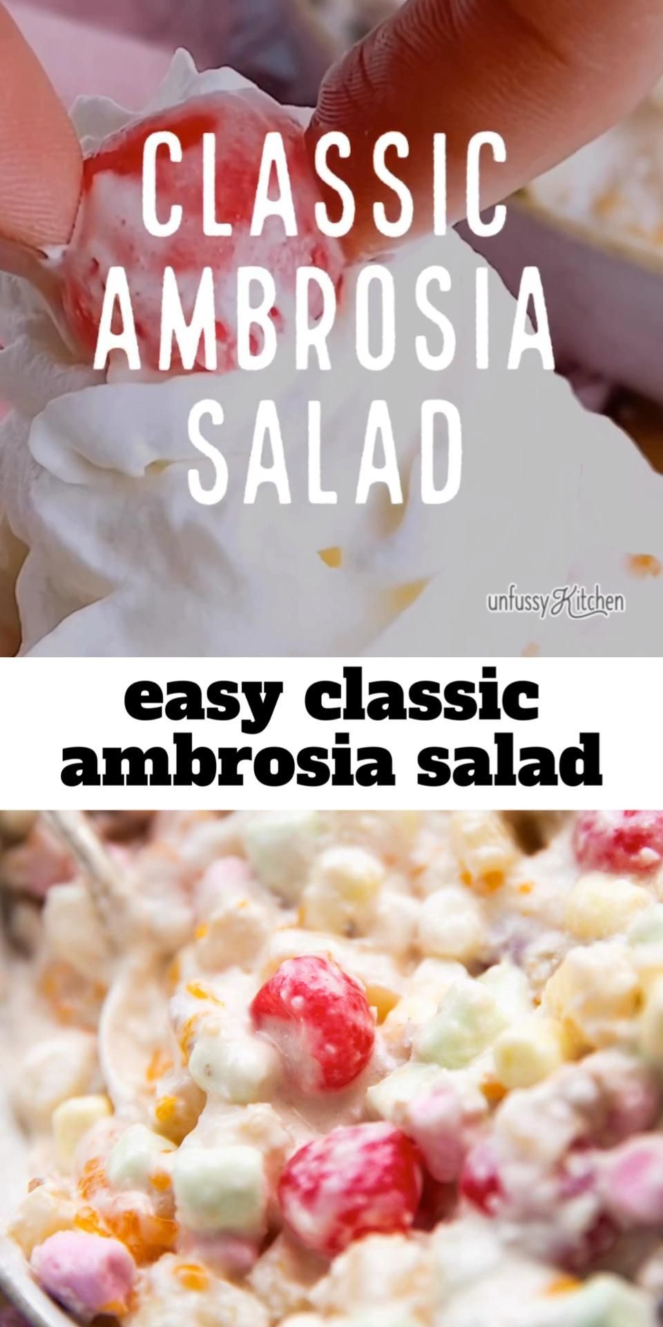 Classic Ambrosia Salad Recipe -   25 potluck desserts Videos ideas