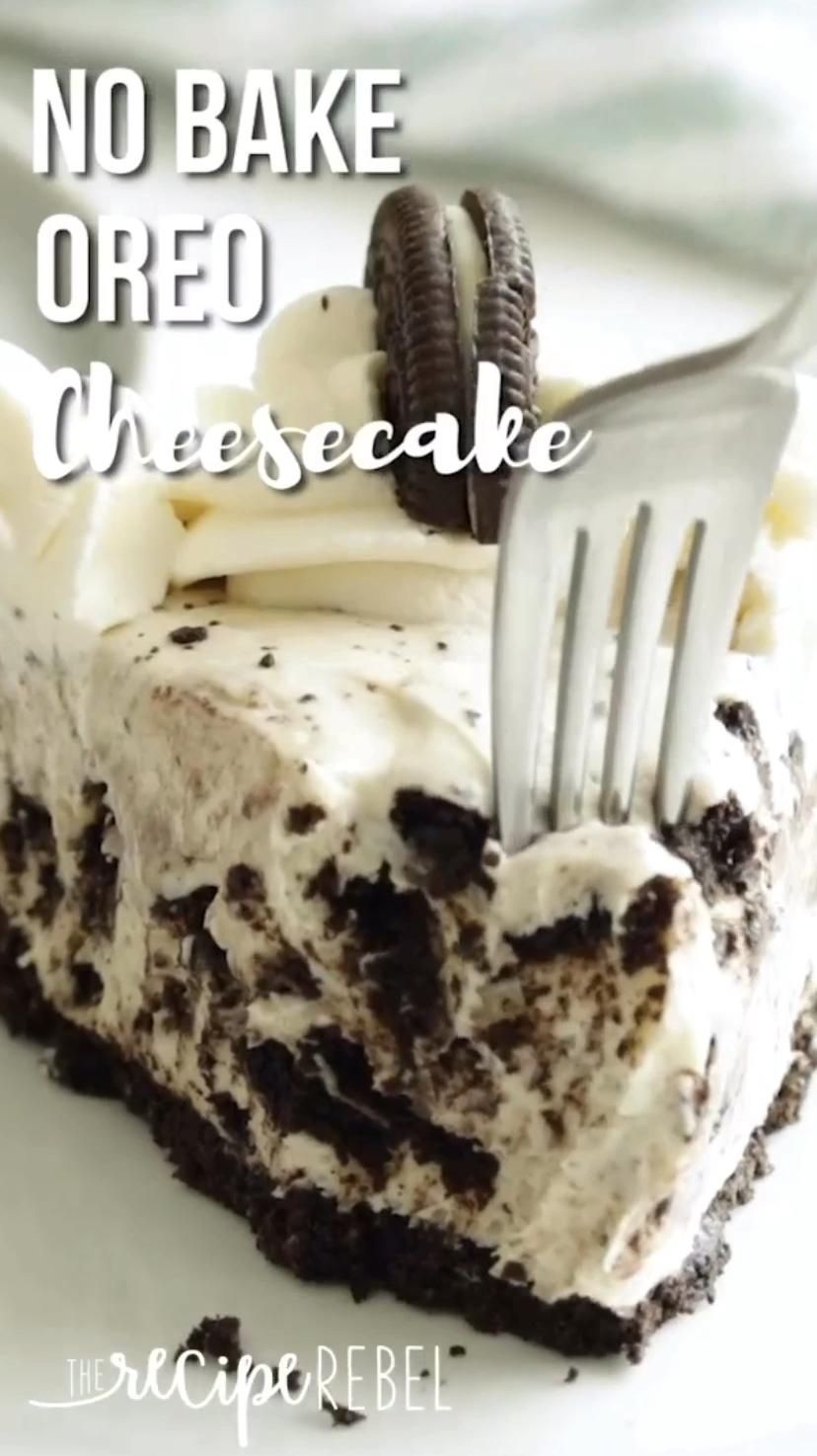 No Bake Oreo Cheesecake - 6 ingredients! [VIDEO] - The Recipe Rebel -   25 potluck desserts Videos ideas