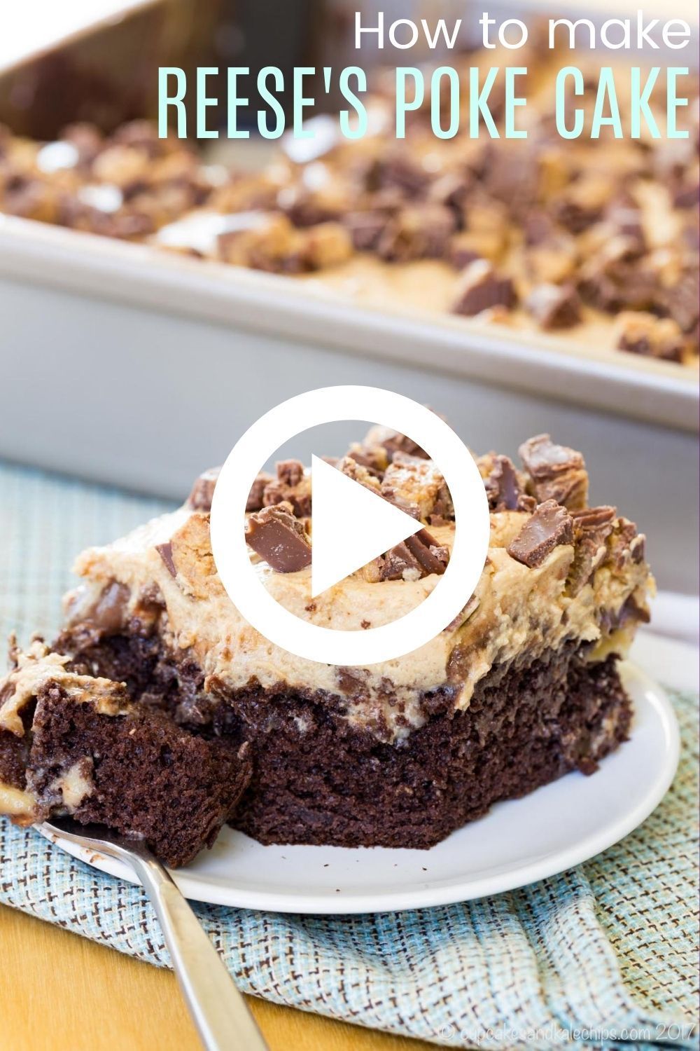 Chocolate Peanut Butter Cups Poke Cake Recipe -   25 potluck desserts Videos ideas