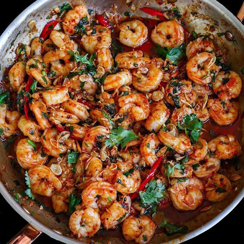 4 MINUTES SPICY GARLIC SHRIMP RECIPE & VIDEO -   healthy recipes Dinner shrimp