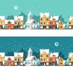 Winter Town Urban Winter Landscape Cityscape Stock Vector (Royalty Free) 342043616 -   holiday Illustration vector