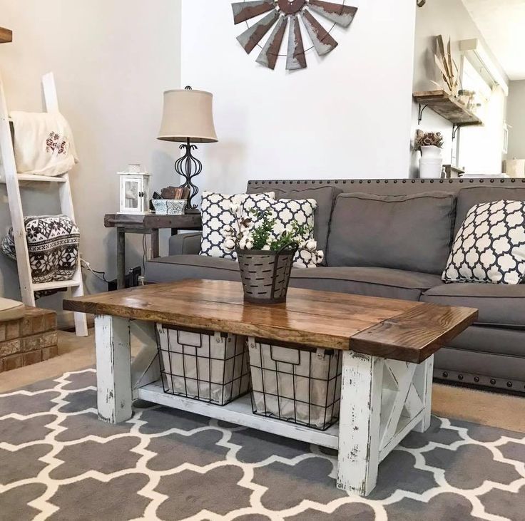 Chunky Farmhouse Coffee Table -   10 living room on a budget home decor ideas