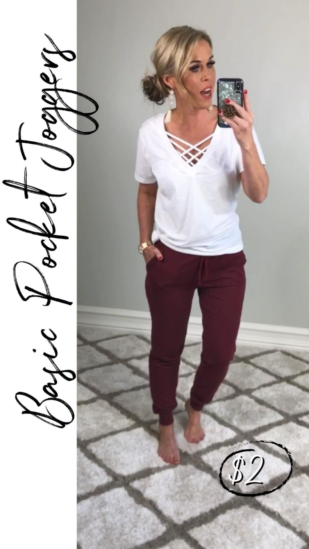 Burgundy Pocket Joggers - privityboutique -   14 fall casual outfits for women 2020 ideas