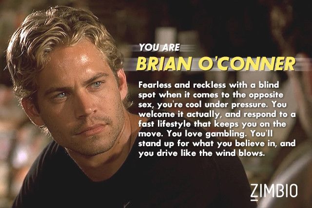 Which 'Fast & Furious' Character Are You? -   15 paul walker quotes fast and furious ideas