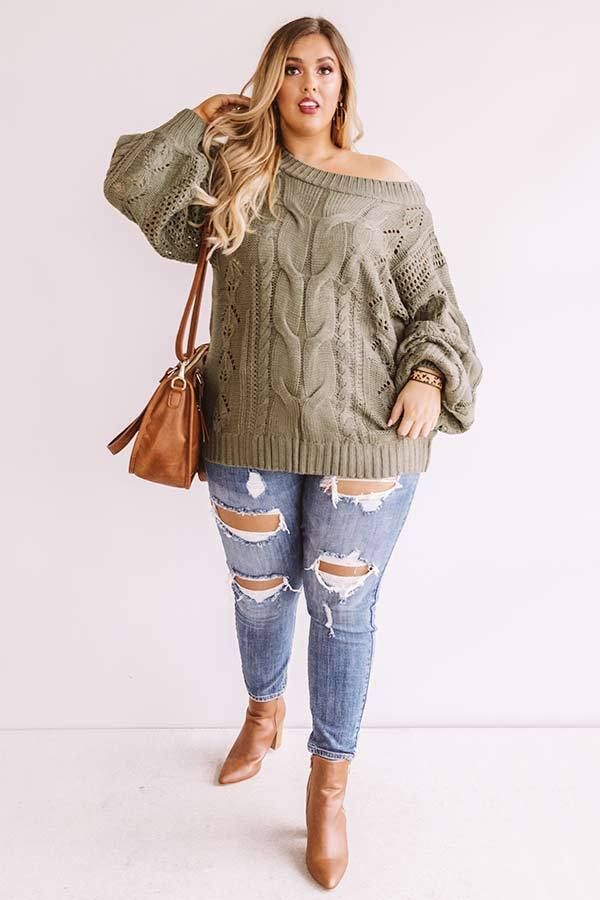Cocoa Weather Knit Sweater In Olive -   16 fall outfits for women plus size ideas