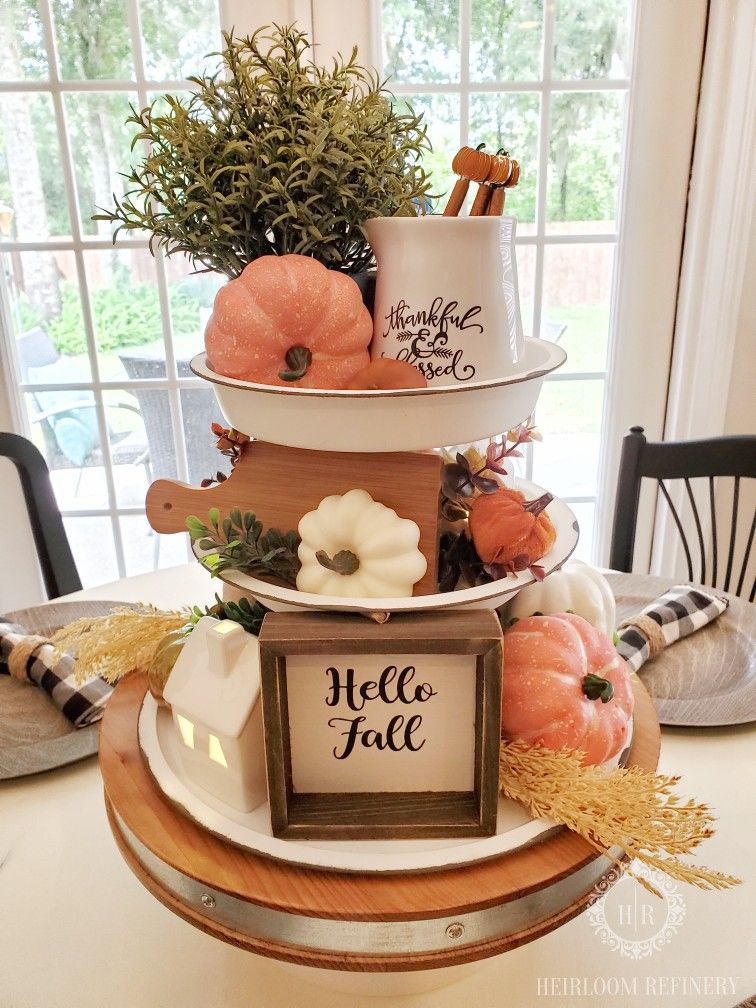 Fall Tiered Tray -   17 fall decorations for decorative trays ideas