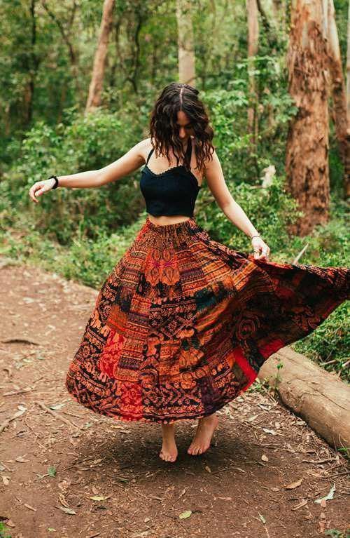 Bohemian Skirt - Hippie Patchwork Skirt -   17 style Hippie rock ideas