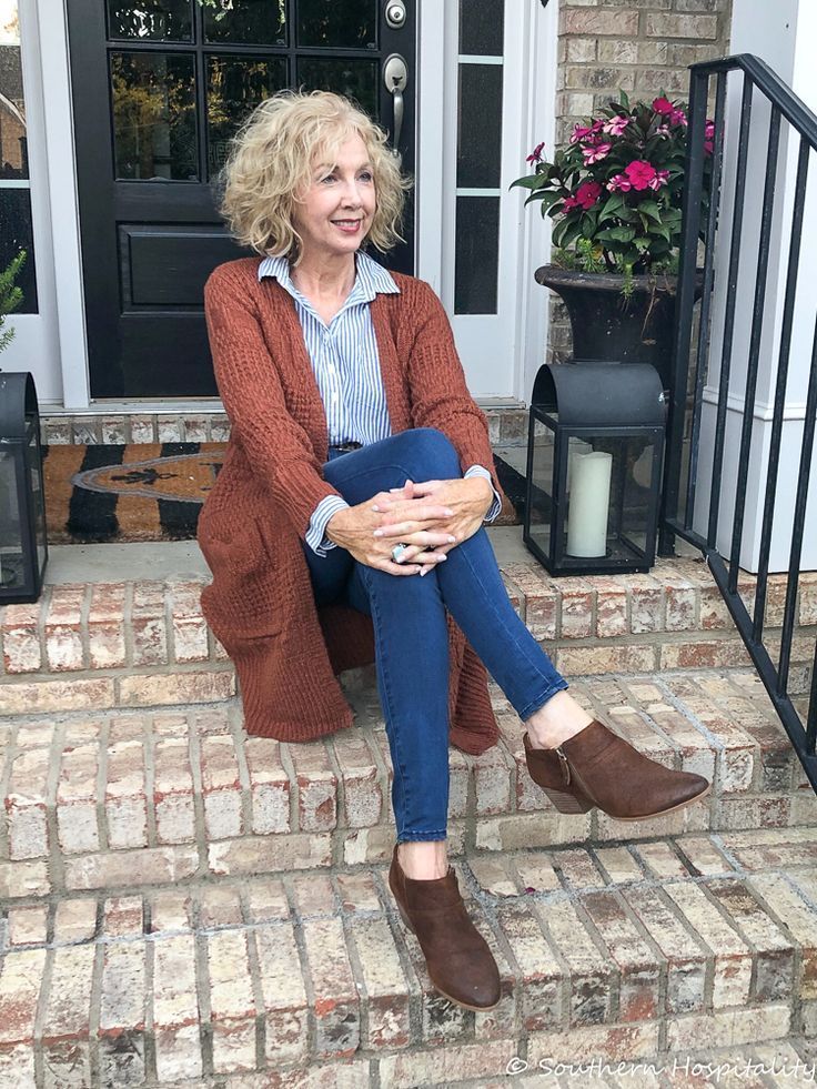 Fashion over 50: Rust Cardigan for Fall - Southern Hospitality -   18 fall outfits 2020 for women over 50 ideas