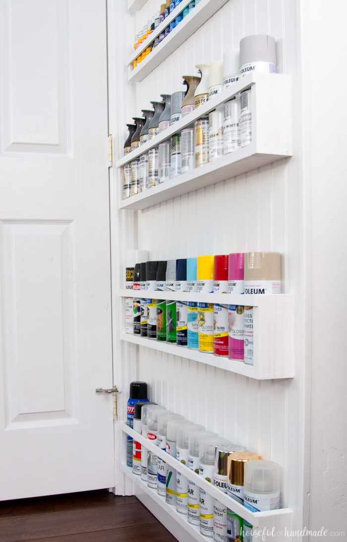 DIY Paint Storage Shelves - Office & Craft Room Makeover {Week 4} -   19 diy Art storage ideas