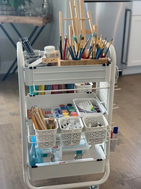 Storing Art Supplies with an Art Cart - Masterpiece Society -   19 diy Art storage ideas