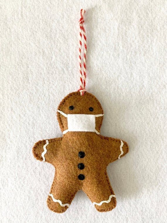 COVID Mask Gingerbread Ornament Christmas Pandemic 2020 | Etsy -   19 diy Christmas Decorations felt ideas