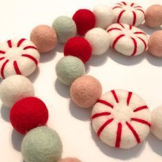 Christmas garland, Christmas garland felt, Christmas decor, peppermint decor, peppermint garland, wi -   19 diy Christmas Decorations felt ideas