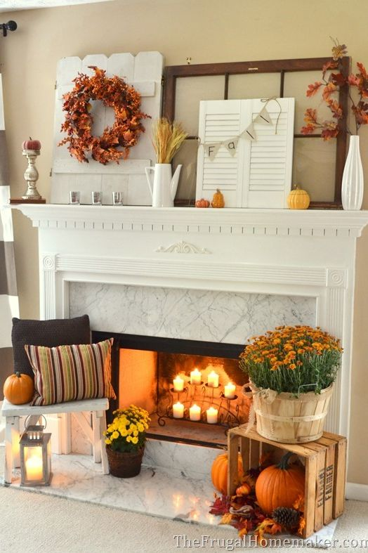 35 Absolutely Stunning Ways to Decorate Your Mantel for Fall and Halloween -   19 fall fireplace decor 2020 ideas