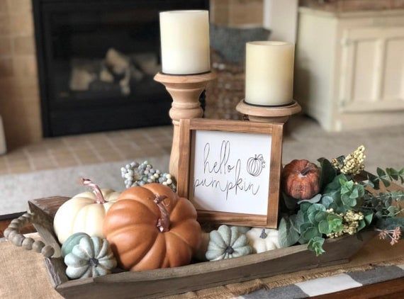 Hello pumpkin sign, fall sign, autumn sign, gift -   19 fall fireplace decor 2020 ideas