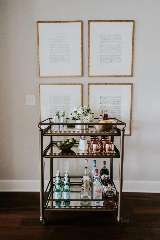 Living and Dining Room Home Tour | Cella Jane -   beauty Bar cart
