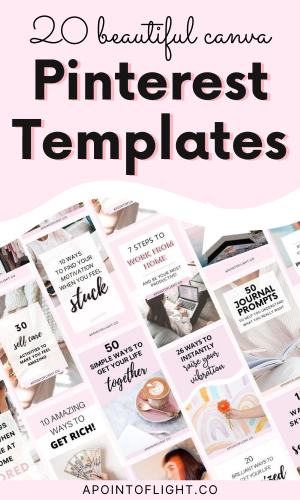 20 Feminine Pinterest Canva Templates -   beauty Blogger setup