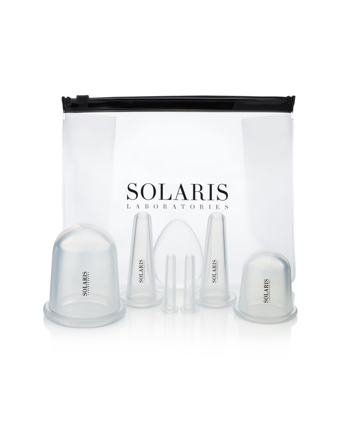 Solaris Laboratories Ny Cupping Therapy for Face and Body 7 Piece Set - Transparent Silicone -   beauty Therapy kit