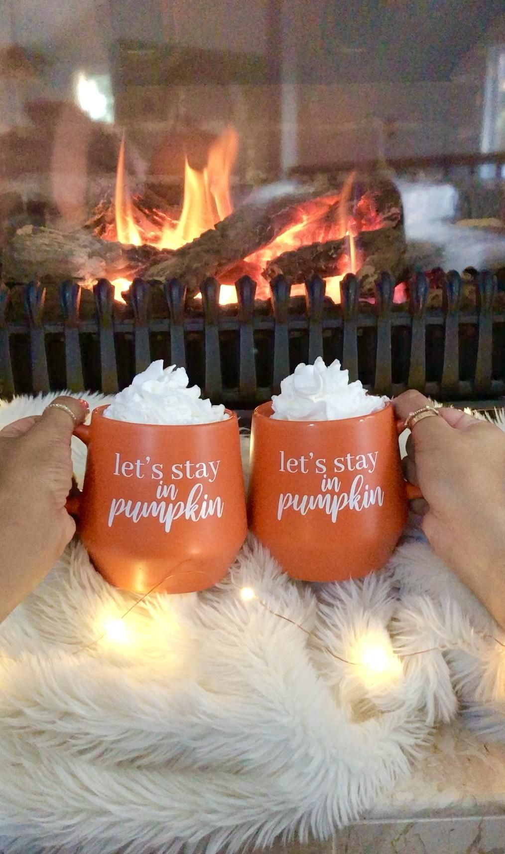 Let's Stay In Pumpkin Mug - Fall Mug - Fall Decor - Pretty Collected -   cozy style Autumn