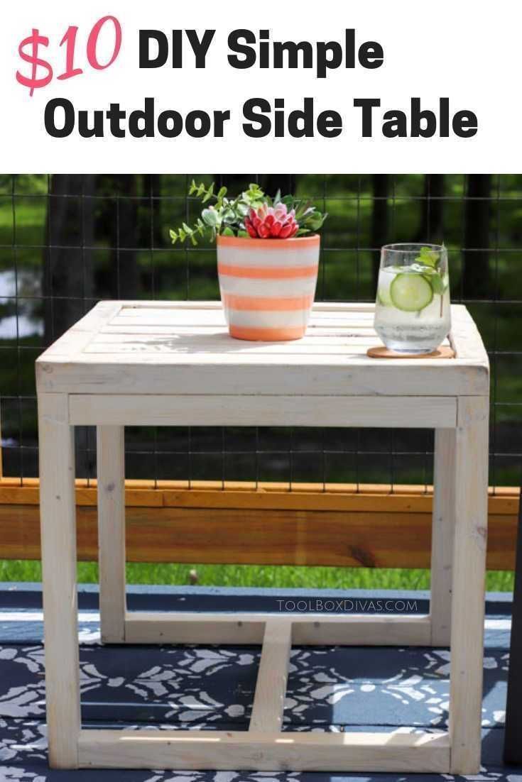 Simple $10 DIY Outdoor Side Table - ToolBox Divas -   diy 100 simple