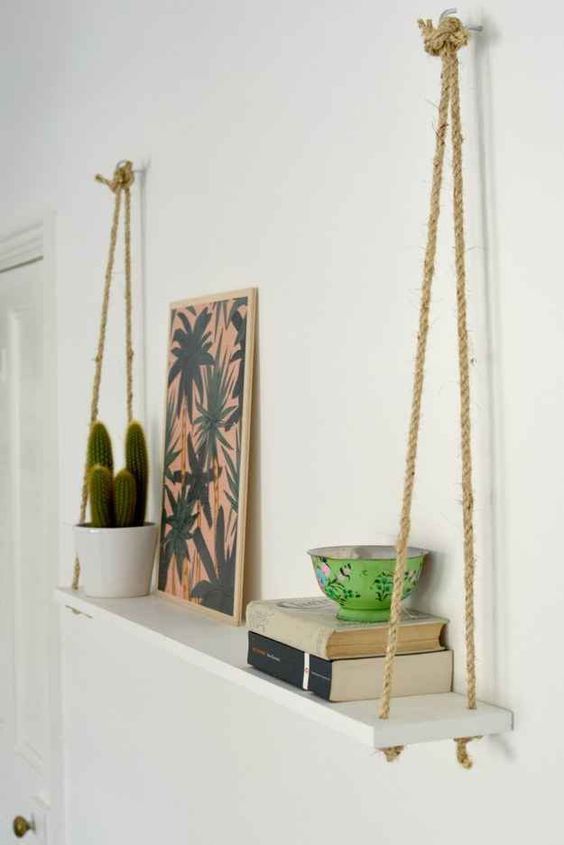 DIY easy rope shelf -   diy Apartment