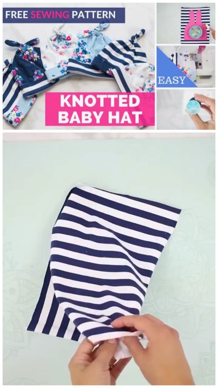 Easy to Sew Top Knot Baby Hat Sewing Tutorial and Free Pattern -   diy Baby hat