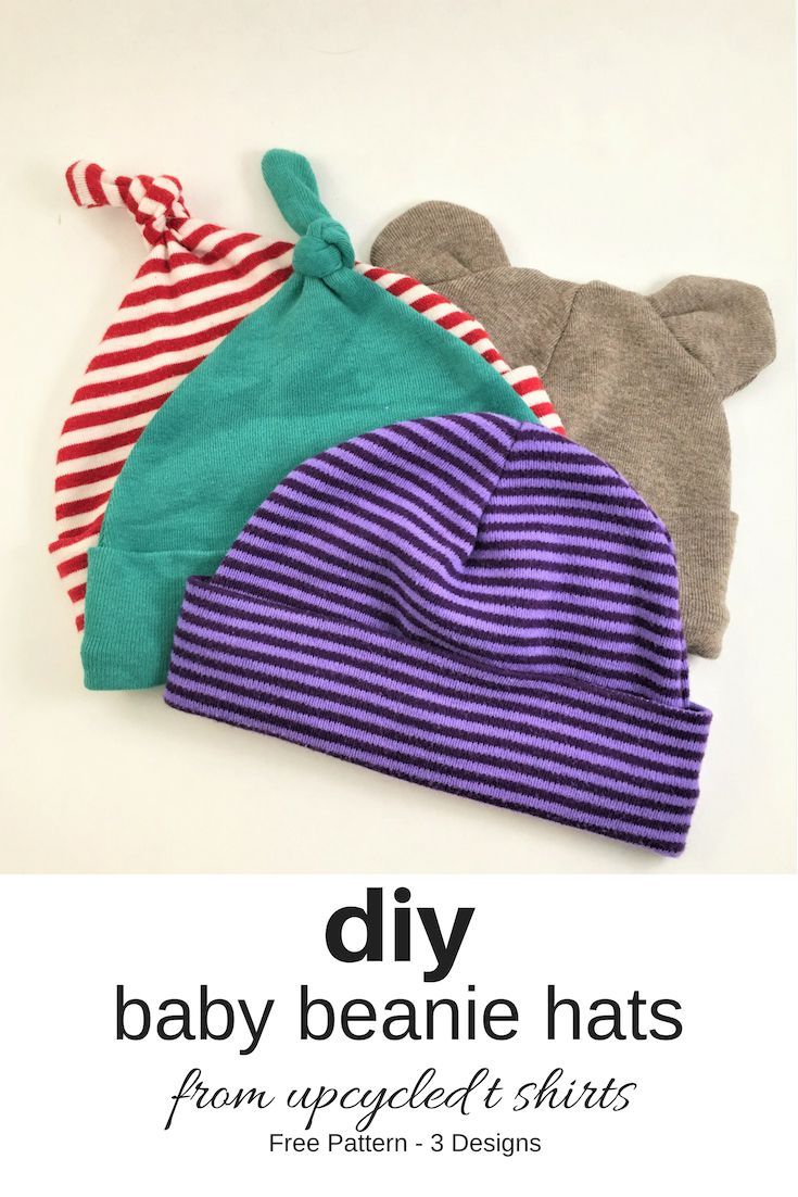 Diy Baby Beanie Hats from Recycled T shirts -   diy Baby hat