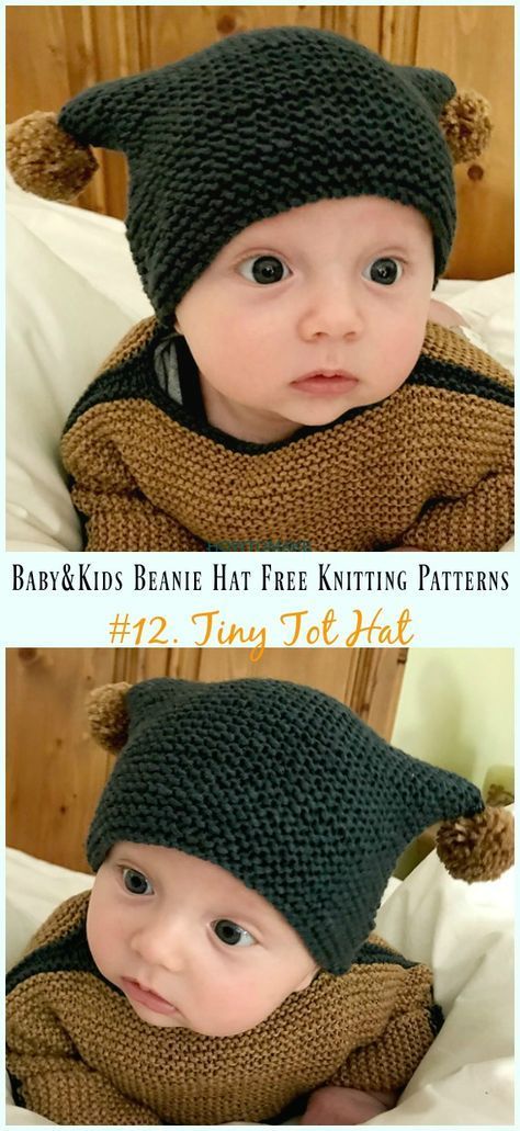 Baby & Kids Beanie Hat Free Knitting Patterns -   diy Baby hat