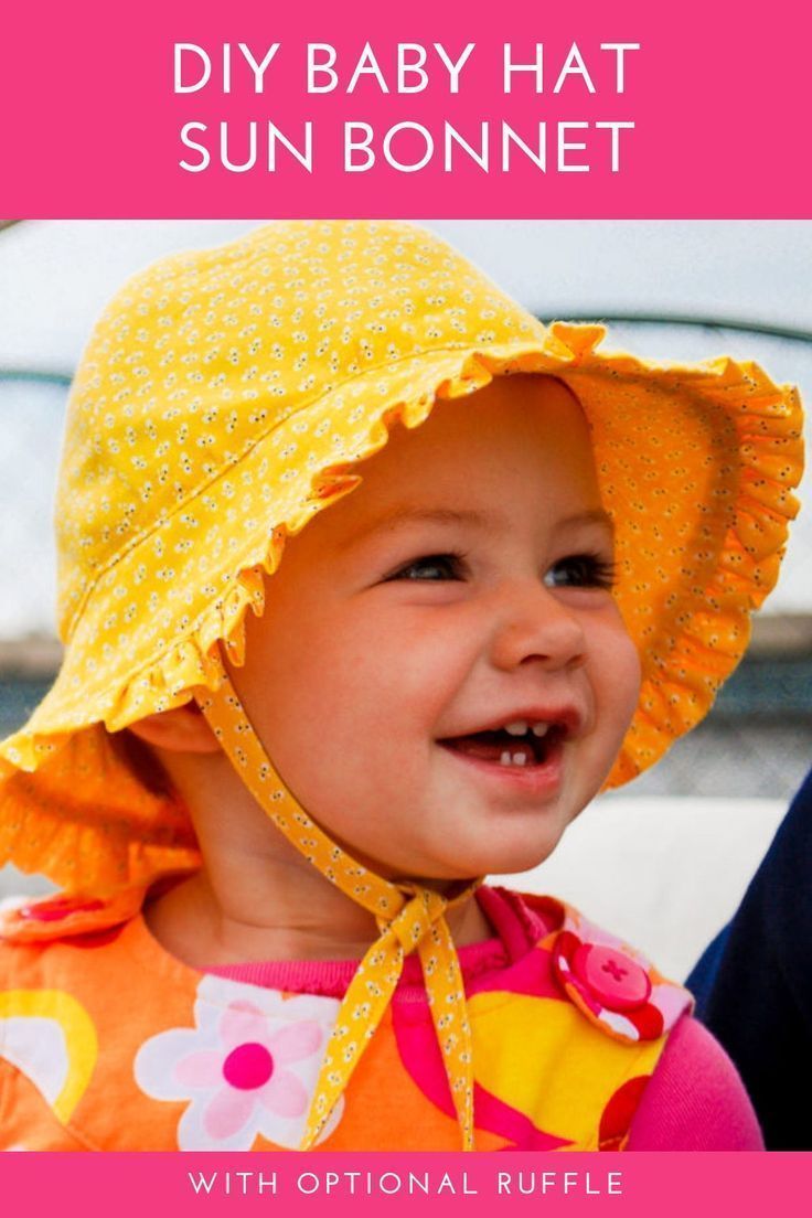 Free baby bonnet pattern: Baby sun hat sewing pattern with ruffles and ties - Merriment Design -   diy Baby hat