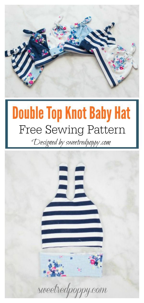 Top Knot Baby Hat Free Sewing Pattern -   diy Baby hat