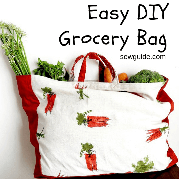 Easy Grocery Bag : DIY pattern & tutorial for making carryall bags for grocery shopping - Sew Guide -   diy Bag shopping