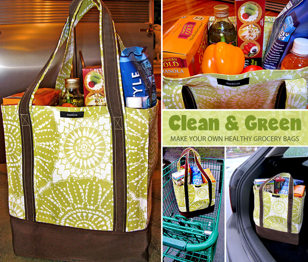 DIY Reusable Grocery Bags - Sew4Home -   diy Bag shopping