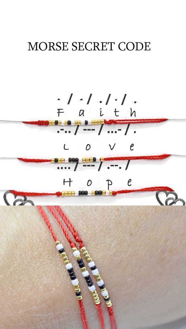 Red string bracelet, Faith, Love, Hope, Set morse code bracelet, Morse Jewelry, Red Lucky Bracelet, Morse Code Bracelet, red bracelet kids -   diy Bracelets adjustable