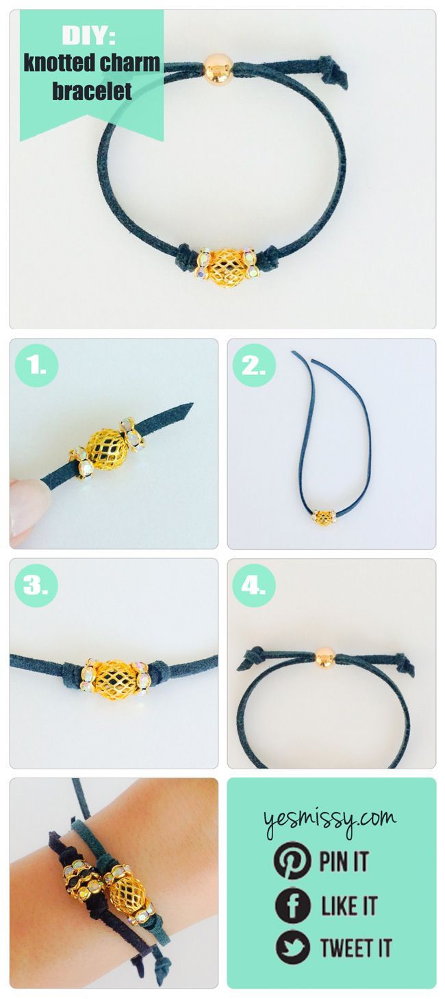 DIY Bracelets - Knotted Charm Bracelet -   diy Bracelets adjustable