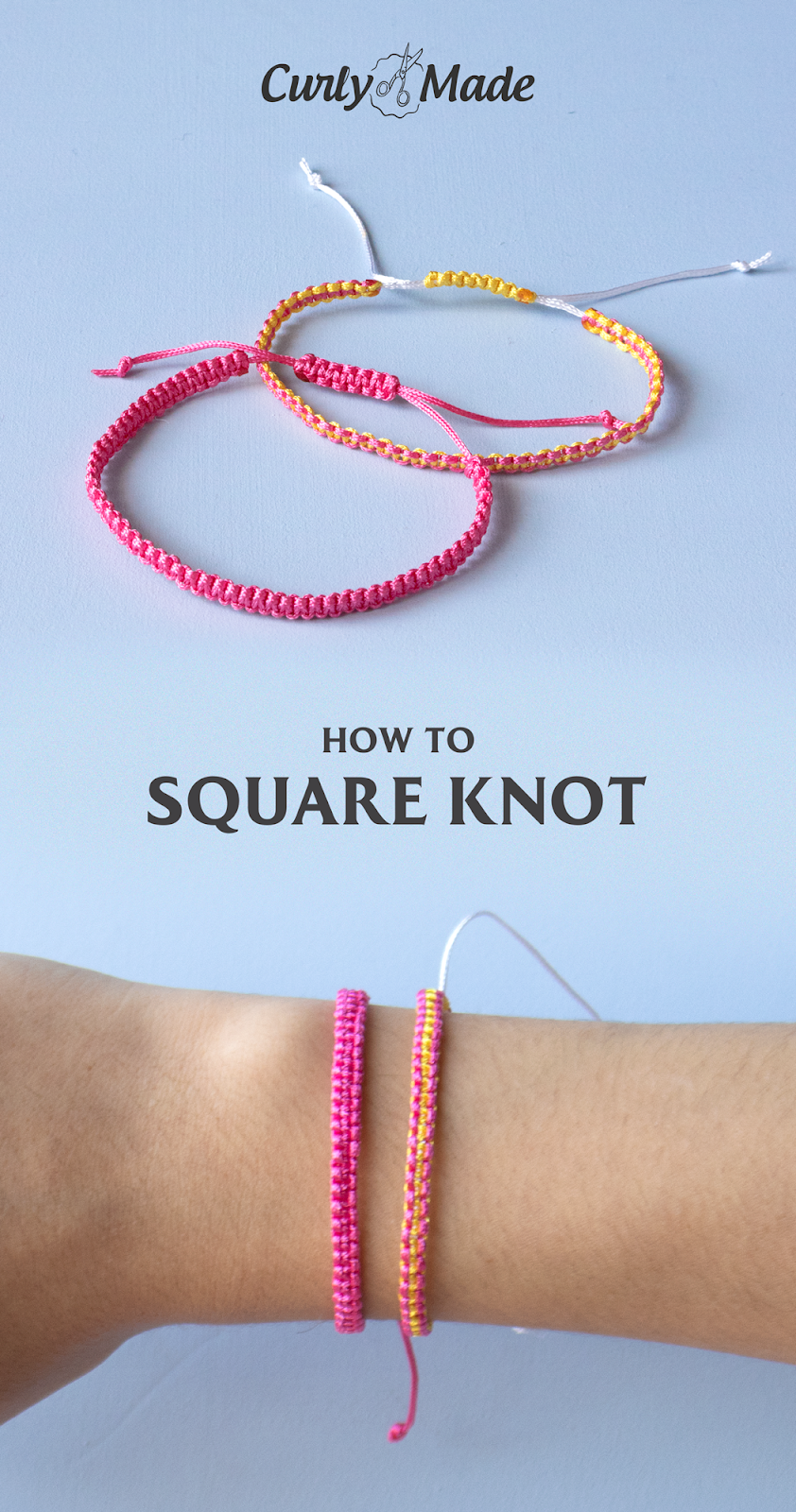 How to Make a Basic Square Knot Bracelet -   diy Bracelets adjustable