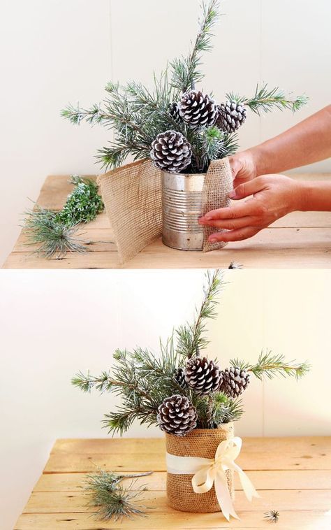 Snowy Tree Winter & Christmas DIY Table Decoration {in 20 Minutes!} -   diy Decorations recycle